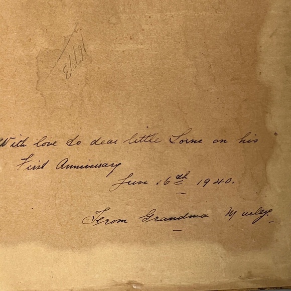 Vintage Framed Prayer Embroidered Childs Bedtime Angels Signed Dated 1940 - Picture 8 of 8